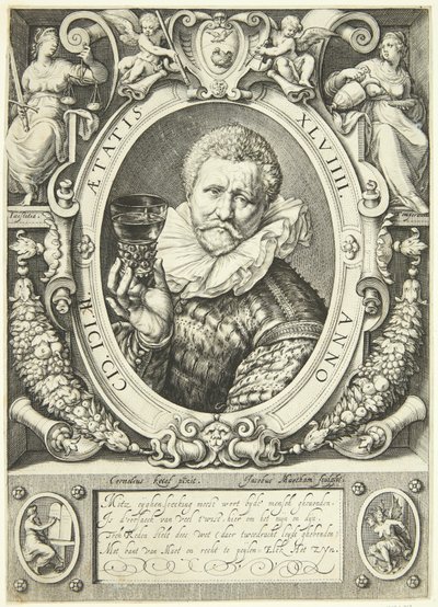 Portret van Vincent Jacobsz. Coster door Jacob Matham