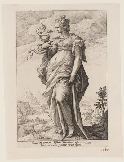 Voorzichtigheid, uit De Deugden door Jacob Matham