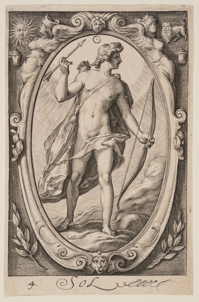 Sol, van De zeven planeten door Jacob Matham