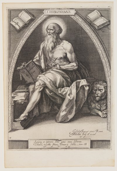 Hiëronymus, uit De kerkvaders door Jacob Matham