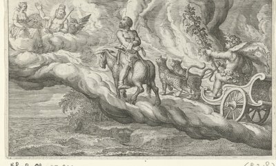 Terugkeer van Vulcanus met Bacchus door Jacob Matham