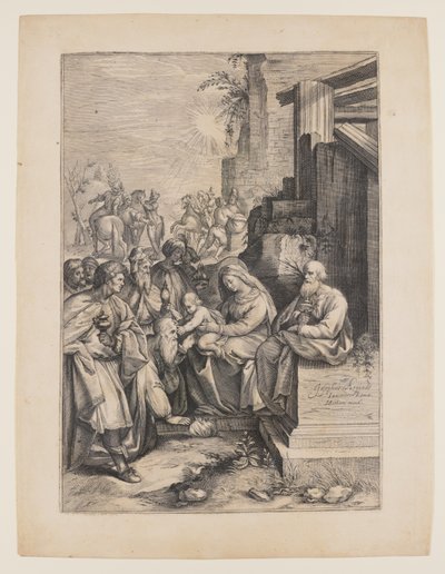 De aanbidding van de Wijzen door Jacob Matham