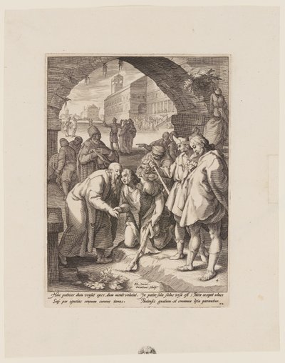 De terugkeer van de verloren zoon, uit De geschiedenis van de verloren zoon door Jacob Matham
