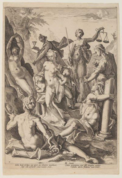De zeven deugden door Jacob Matham