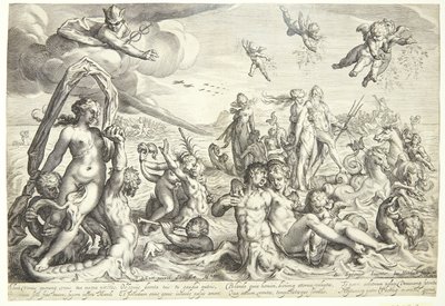 De triomf van Neptunus en Thetis door Jacob Matham