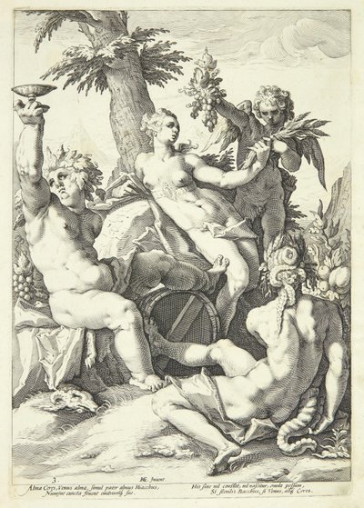 Zonder Ceres en Bacchus bevriest Venus door Jacob Matham