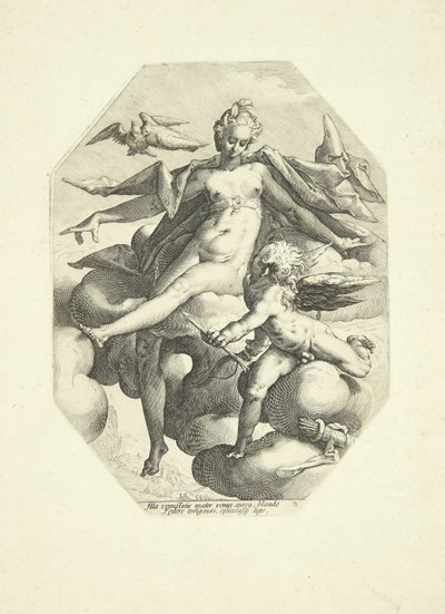 Venus en Amor door Jacob Matham