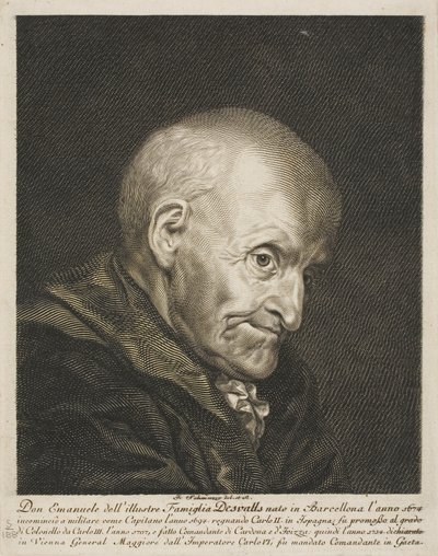 Portret van Don Emanuel Desvalls door Jacob Matthias Schmutzer