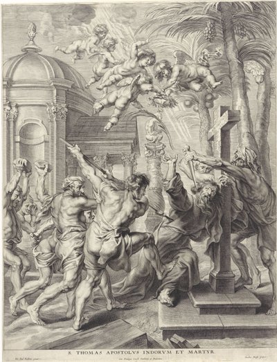 Marteldood van de apostel Tomas door Jacob Neefs