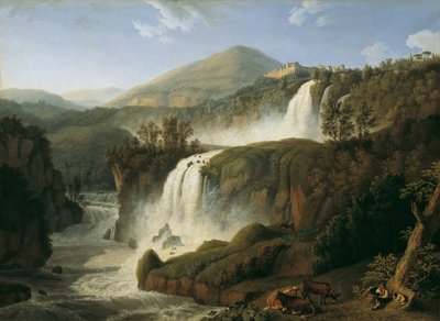 De grote waterval van Tivoli bij Rome door Jacob Philipp Hackert