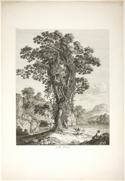 Bij la Cava, uit Suite de IV Vues Dessinées Dans le Roiaume de Naples door Jacob Philipp Hackert