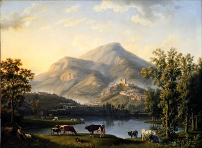 Gezicht op Itri (Landschap met uitzicht op Itri) door Jacob Philipp Hackert