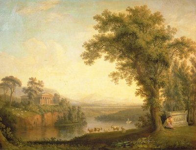 Antiek landschap met het graf van Phaëton, 1785 door Jacob Philippe Hackert