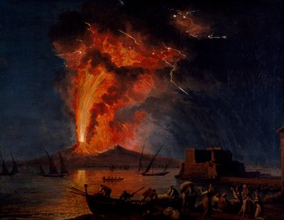 Uitbarsting van de Vesuvius door Jacob Philippe Hackert