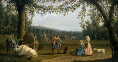 De Koninklijke Prinsen bij de Oogst op het Landgoed Carditello door Jacob Philippe Hackert
