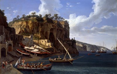 Uitzicht op de Kleine Marina in Sorrento door Jacob Philippe Hackert