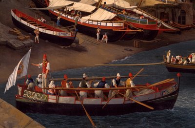 Uitzicht op de Kleine Marina in Sorrento door Jacob Philippe Hackert