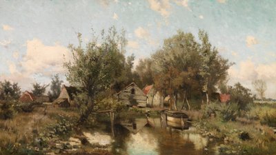 Landschap bij Waasmunster door Jacob Rosseels