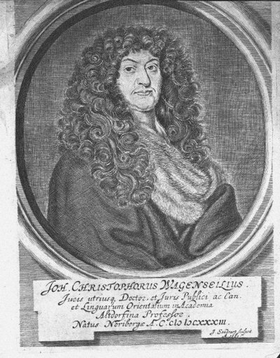 Portret van Johann Christoph Wagenseil 1633-1705, einde 17e eeuw door Jacob Sandrart von