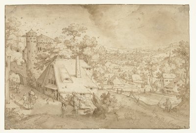 Landschap met Abraham en Izaäk door Jacob Savery (I)