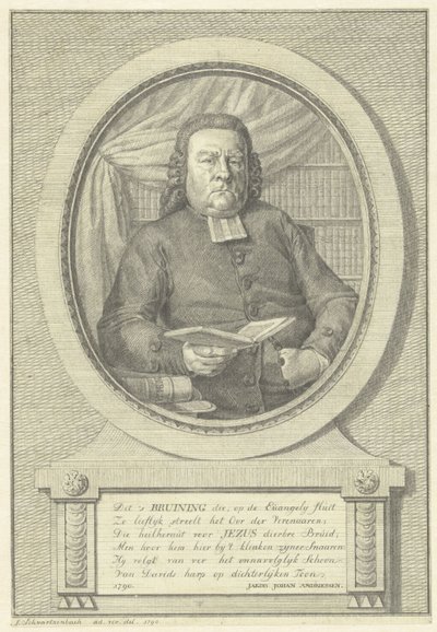 Portret van Hermanus Adrianus Bruining door Jacob Schwartzenbach