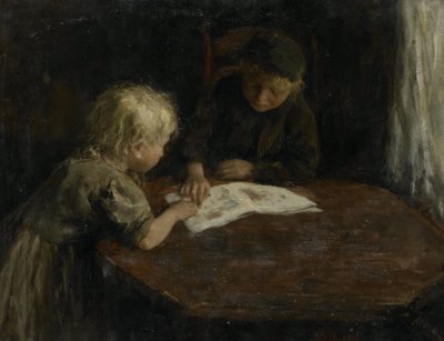Kinderen met een prentenboek door Jacob Simon Hendrik Kever