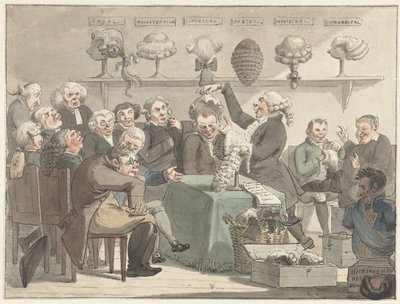 Mannen die pruiken passen door Jacob Smies