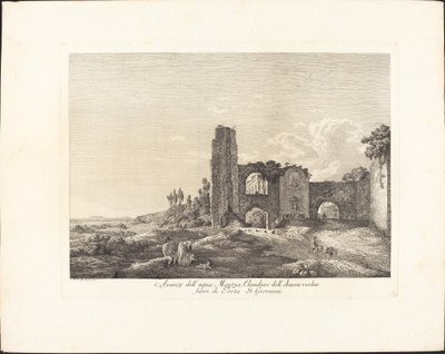 Overblijfselen van het water Marzia, Claudia en de oude Aniene door Jacob Wilhelm Mechau