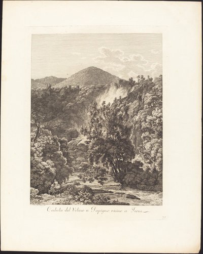 Val van de Velino bij Papigno, nabij Terni door Jacob Wilhelm Mechau