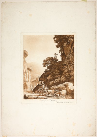 Ingang naar de smalle doorgang door Jacob Wilhelm Mechau