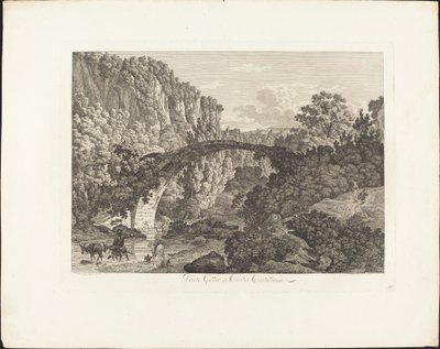 Ponte Celio bij Cività Castellana door Jacob Wilhelm Mechau