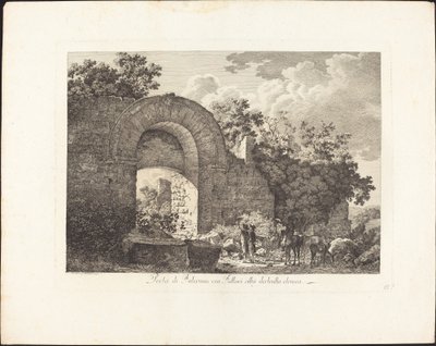 Poort van Falerium nu Fallari verwoeste Etruskische stad door Jacob Wilhelm Mechau