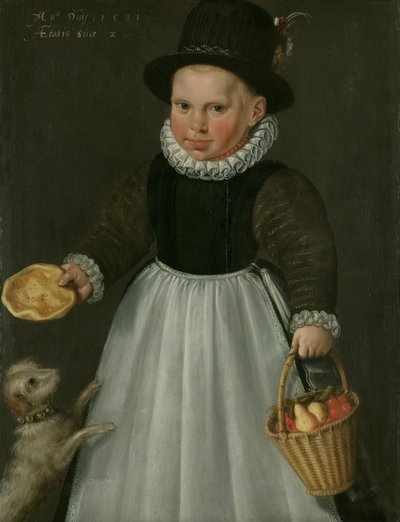 Portret van een kleine jongen door Jacob Willemszoon the Elder Delff