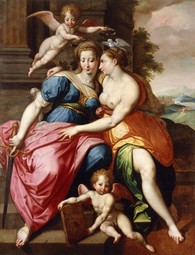 Een Allegorie van Waarheid en Gerechtigheid door Jacob de Backer