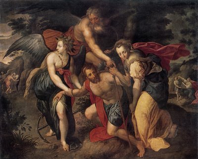 De Drie Leeftijden van de Mens, allegorie, late 16e eeuw door Jacob de Backer