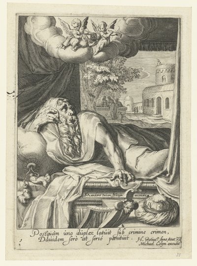 David als berouwvolle zondaar door Jacob de Gheyn (II) (workshop of)