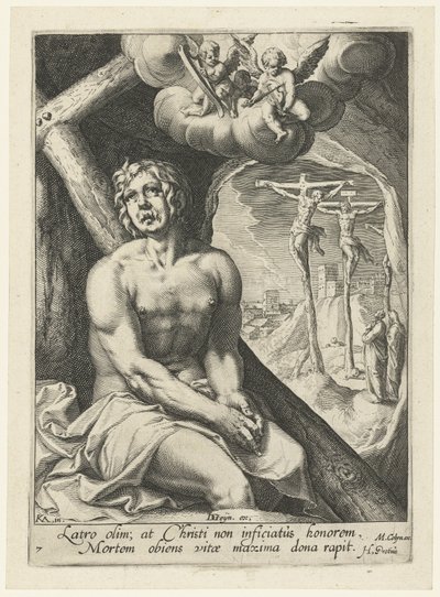 De goede moordenaar als berouwvolle zondaar door Jacob de Gheyn (II) (workshop of)