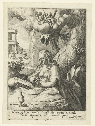 Maria Magdalena als berouwvolle zondaar door Jacob de Gheyn (II) (workshop of)
