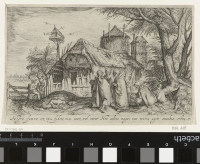Landschap met Roma bij boerderij door Jacob de Gheyn (II)