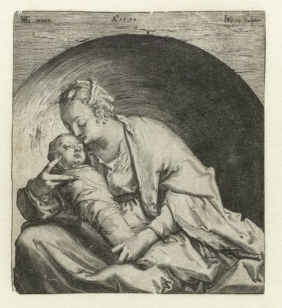Madonna met slapend Christuskind door Jacob de Gheyn (II)