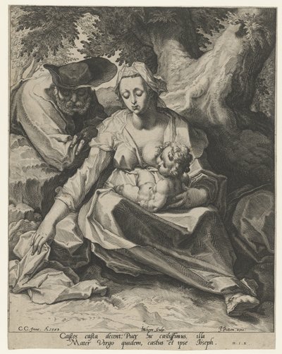 Rust tijdens de vlucht naar Egypte door Jacob de Gheyn (II)