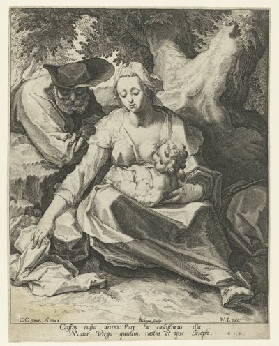 Rust tijdens de vlucht naar Egypte door Jacob de Gheyn (II)