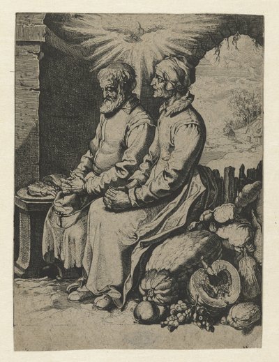 Biddend oud echtpaar door Jacob de Gheyn (III) (attributed to)