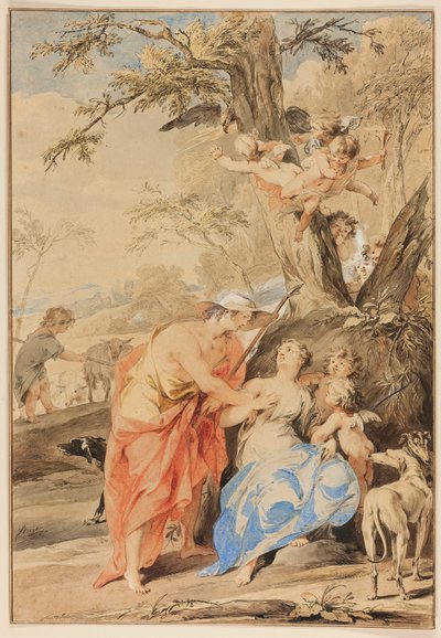 Jupiter en Mnemosyne door Jacob de Wit