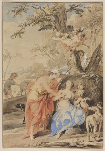 Jupiter en Mnemosyne, 1733 door Jacob de Wit