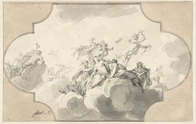 Mercurius steelt Venus haar gordel door Jacob de Wit