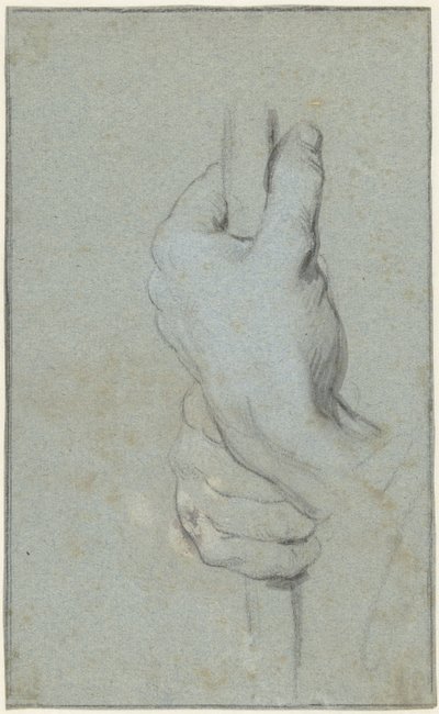 Studie van twee handen die een staf omklemmen door Jacob de Wit