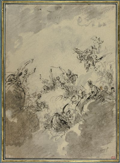 Studie voor Apotheose van Hercules door Jacob de Wit