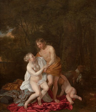 Venus en Adonis door Jacob or Jacques van Loo