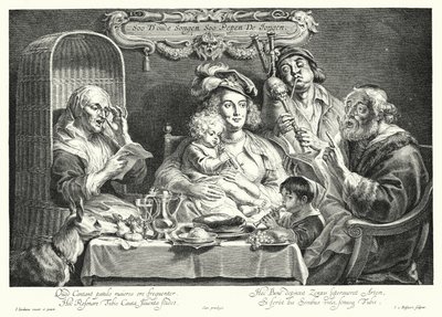 Het familieconcert door Jacob the Elder (after) Jordaens